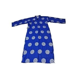 Vietnamese Áo Dài Boys Size 10 Blue White Long Tunic Traditional Lunar New Year